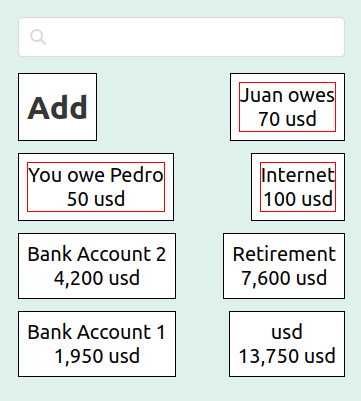 Finances app screenshot